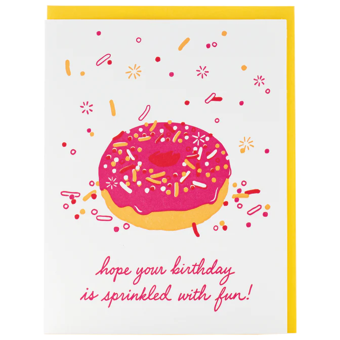 Card Sprinkle Donut Birthday