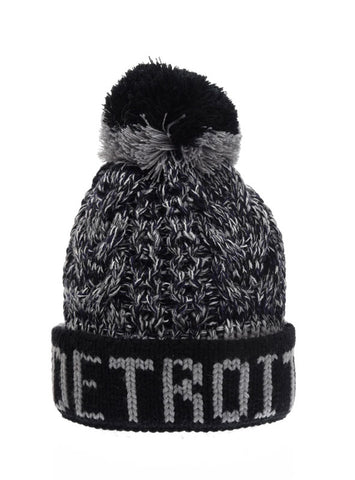 Black/Gray Pom Hat