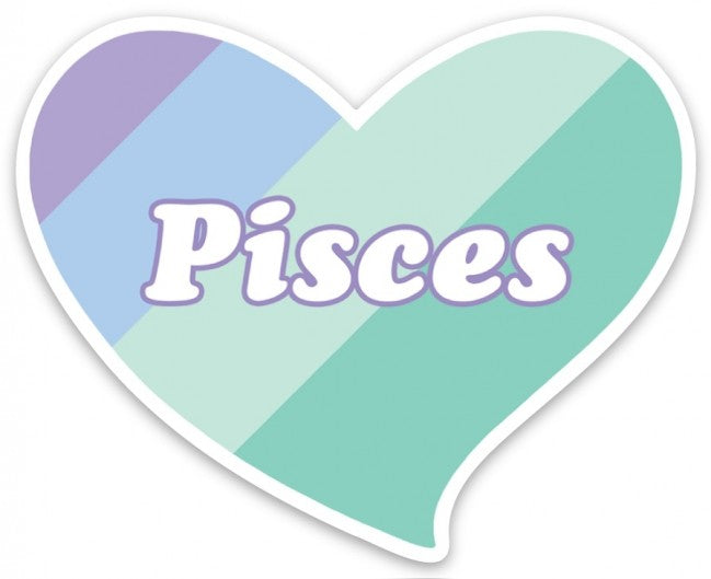 Pisces Heart Die Cut Sticker Zodiac