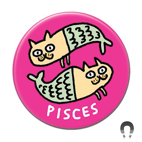 MAGNET Pisces Cat Round