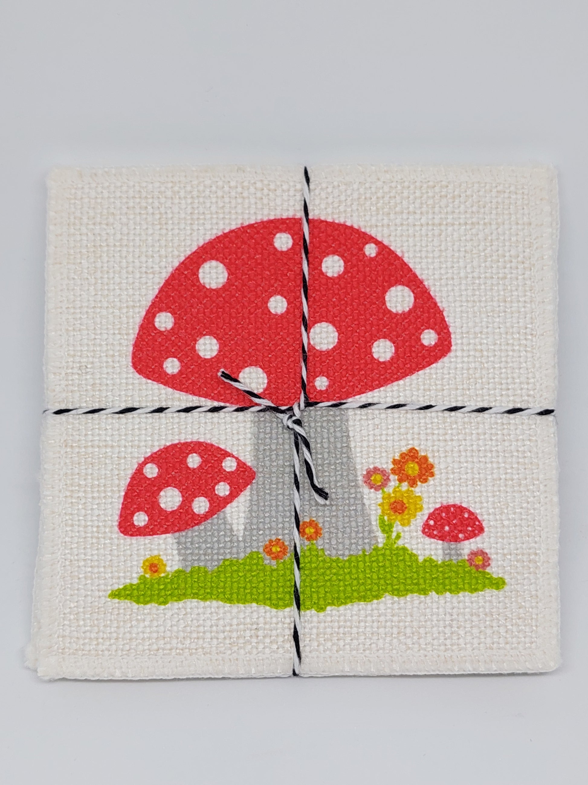 Mushrooms Fabric Coaster Set