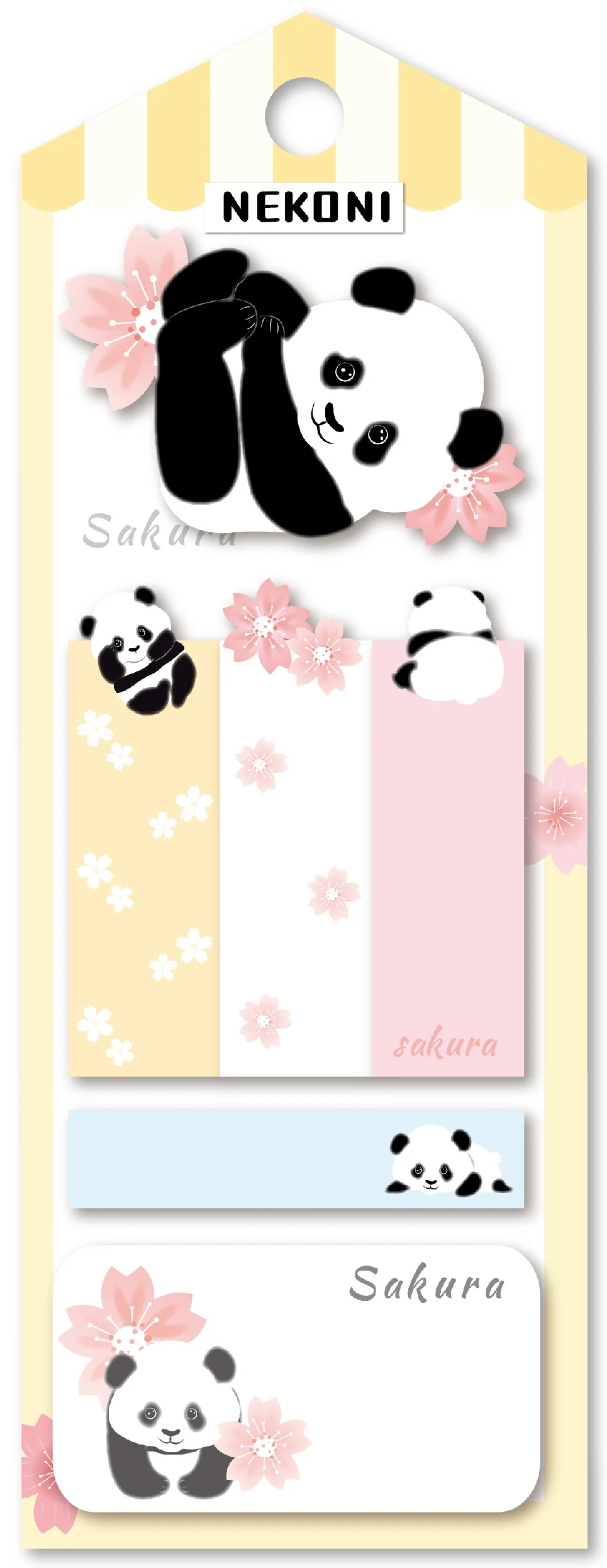 Panda Sakura Cherry Blossom Sticky Notes Nekoni