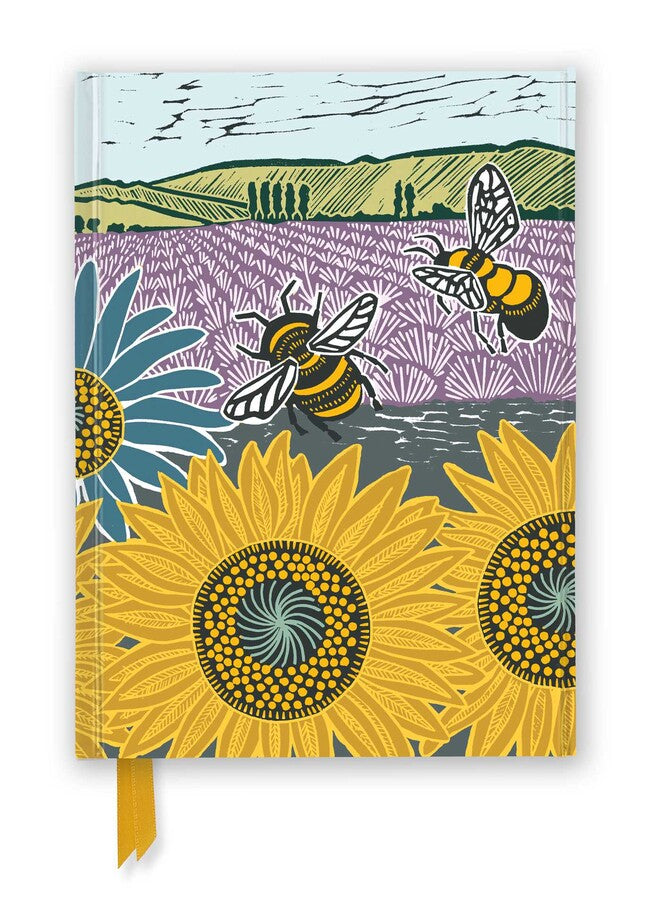 Sunflower Fields Foil Hard Cover Notebook Kate Heiss