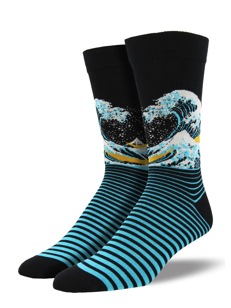 The Wave Men's Bamboo Socks Black