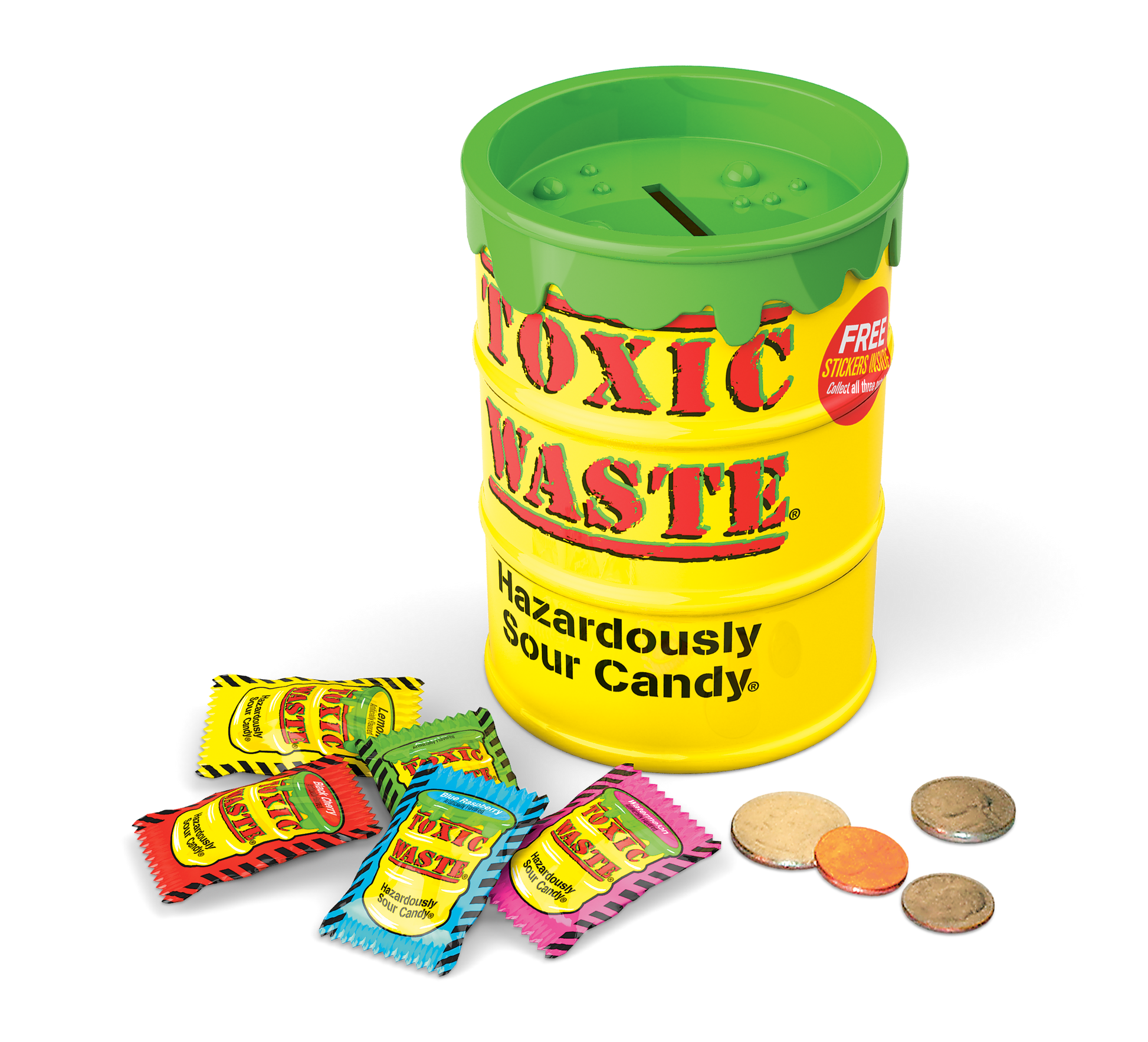 Toxic Waste Stickers And Bank